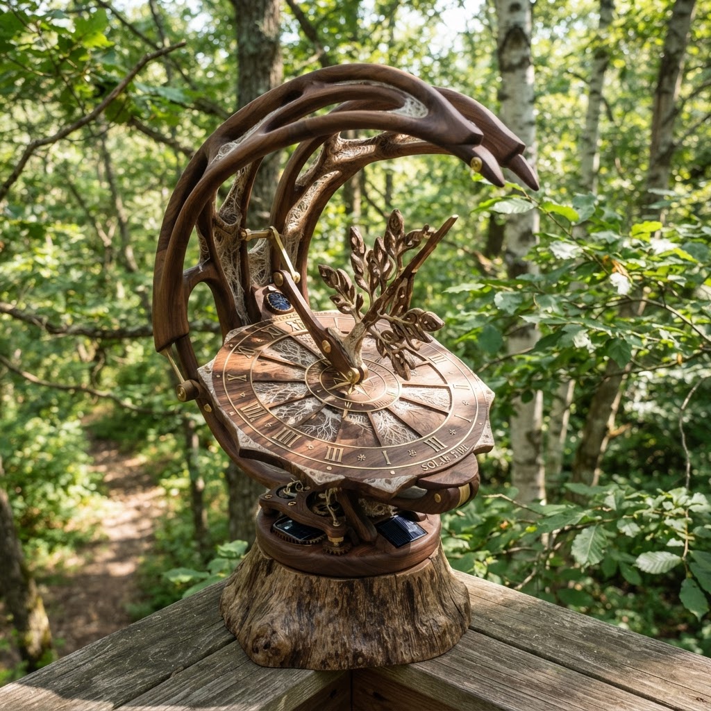 Bespoke Treetop Dendritic Mycelium-Infused Phyto-Kinetic Solar-Tracking Sundial
