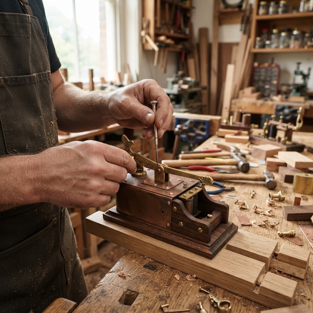 Vintage Patinated Copper Victorian Telegraphic Sounder Seed Relay — step 2