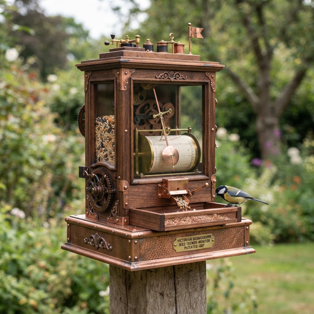 Vintage Patinated Copper Victorian Telegraphic Induction Seismograph Seed Tremor-Monitor