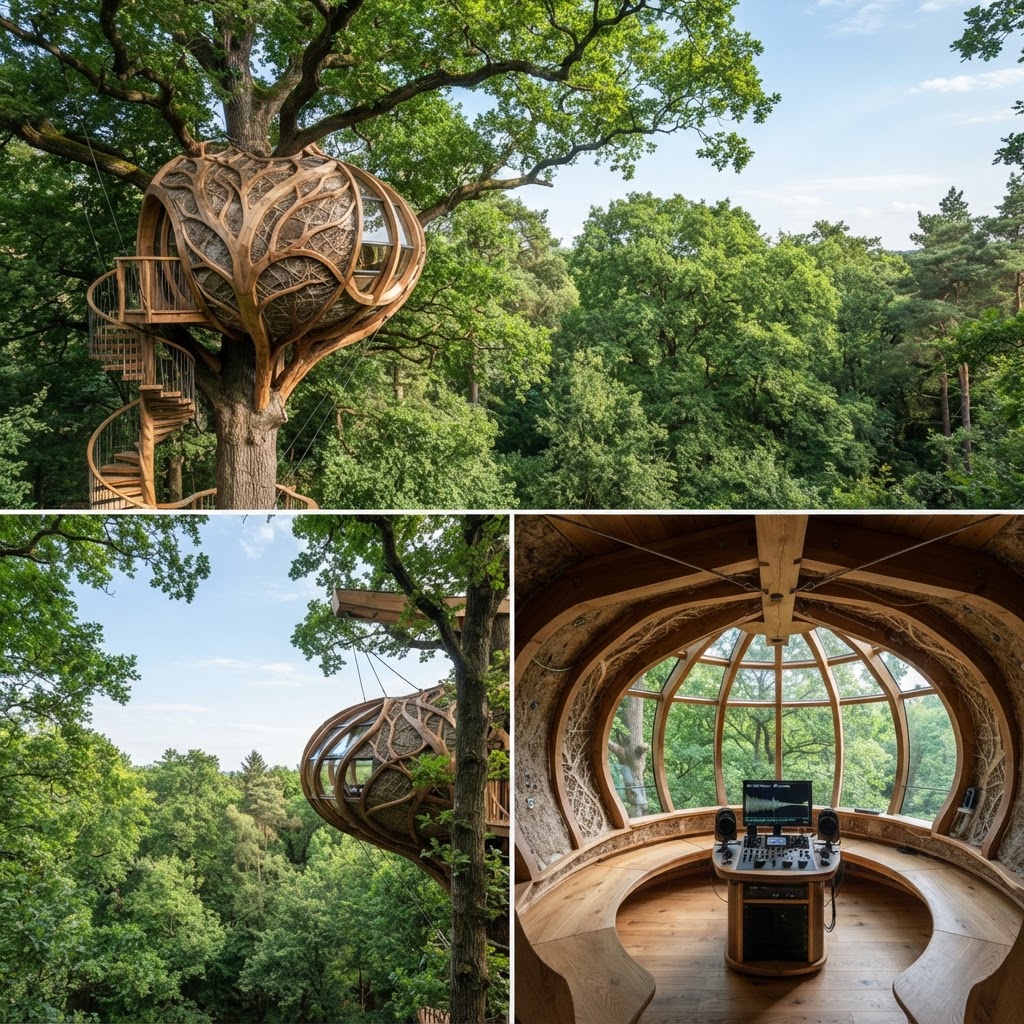 Bespoke Treetop Dendritic Mycelium-Infused Phyto-Acoustic Sap-Flow Canopy Whisper-Gallery