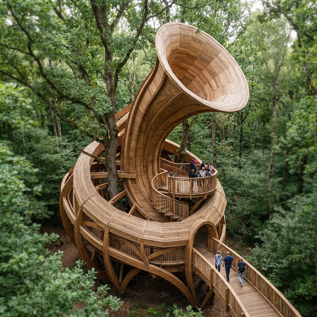 Acoustic Resonance Treetop Gramophone Pavilion
