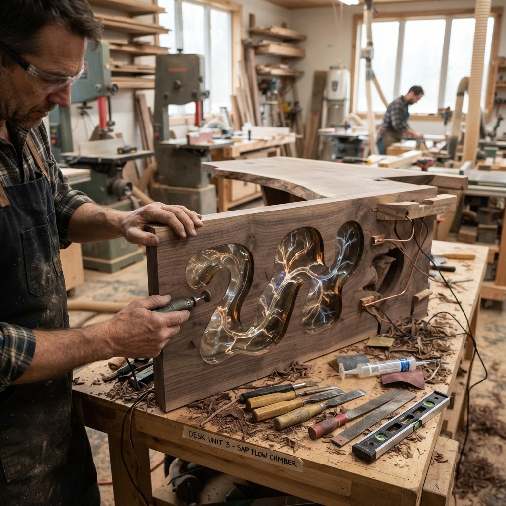 Bespoke Treetop Dendritic Mycelium-Infused Phyto-Sonic Canopy Sap-Flow Anemometer Writing Desk — step 3