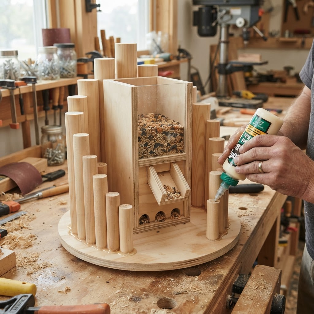 Cylindrical Pipe Organ Flute Seed Feeder — step 2