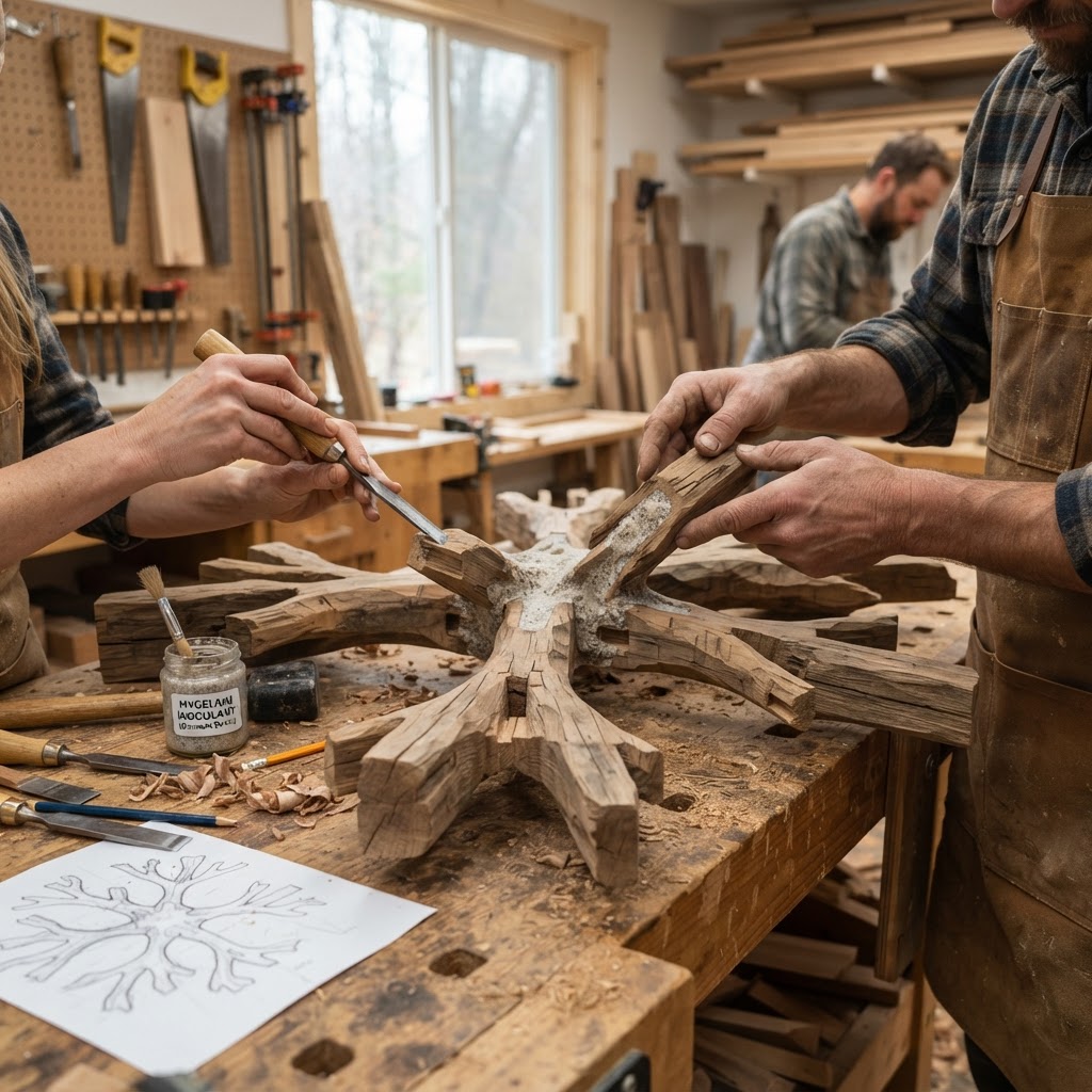 Bespoke Treetop Dendritic Mycelium-Infused Phyto-Cyclic Sap-Flow Canopy Nebula-Drafting Meditation Plinth — step 1