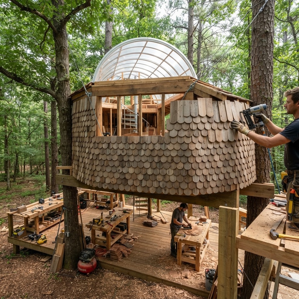 Suspended Treetop Bibliophile's Archival Vault — step 4