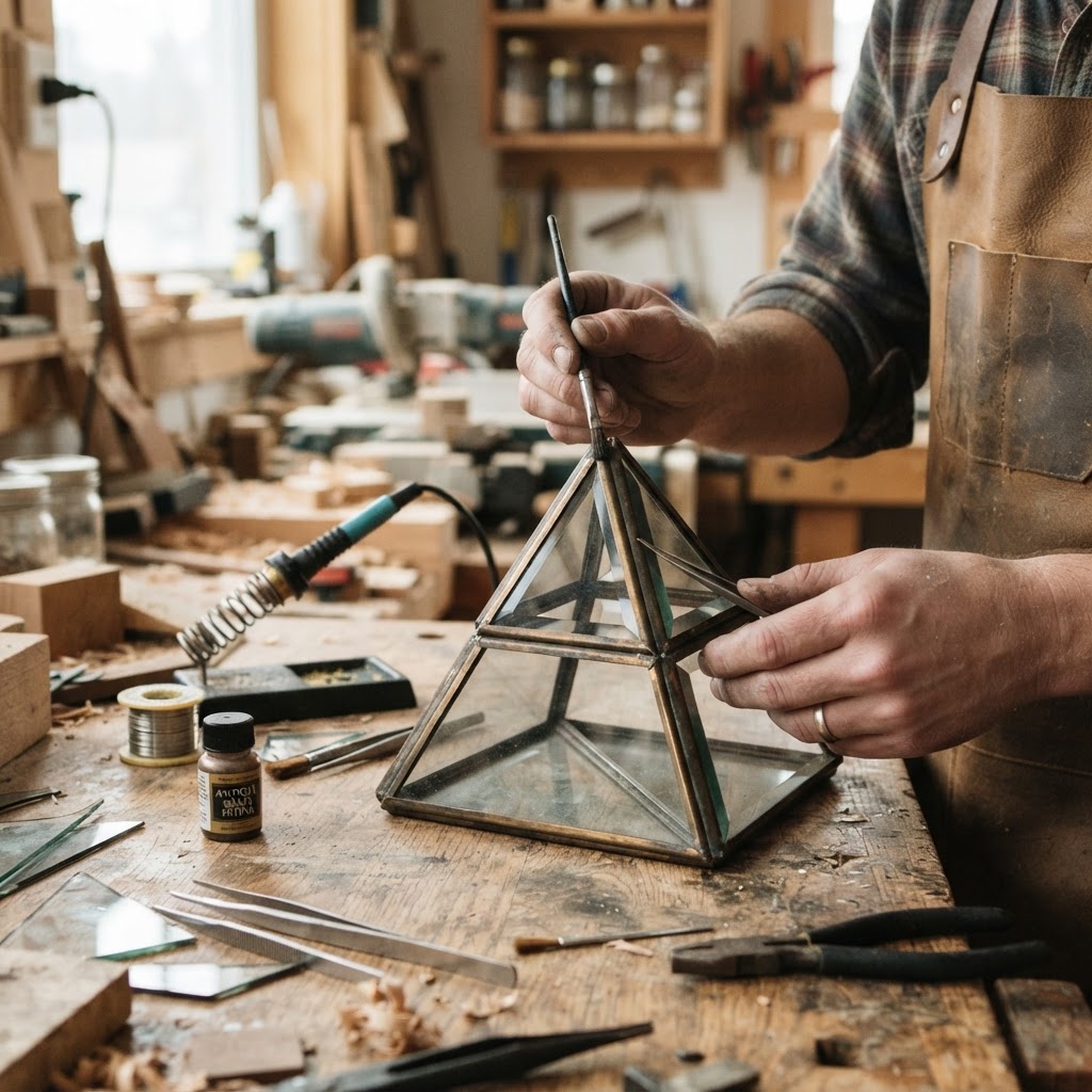 Vintage Brass Kaleidoscope Seed Prism — step 2