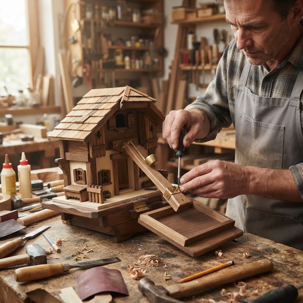 Cuckoo Clock Alpine Chalet Seed Dispenser — step 3