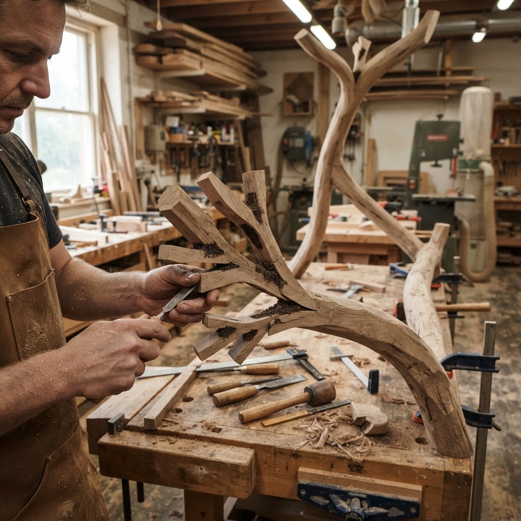 Bespoke Treetop Dendritic Mycelium-Infused Phyto-Gravitational Sap-Flow Canopy Acoustic Lounger — step 1