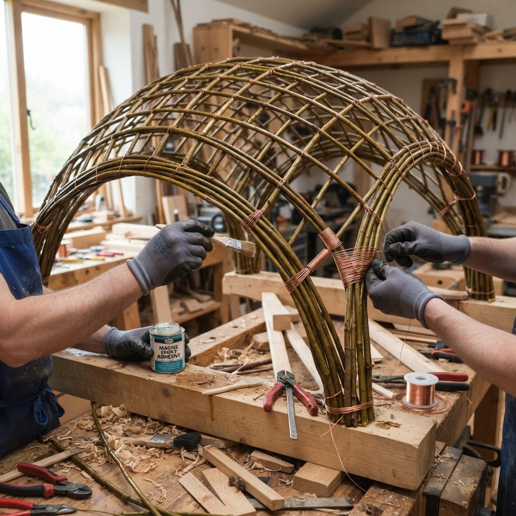 Bent-Laminated Willow Canopy Reading Nook — step 3
