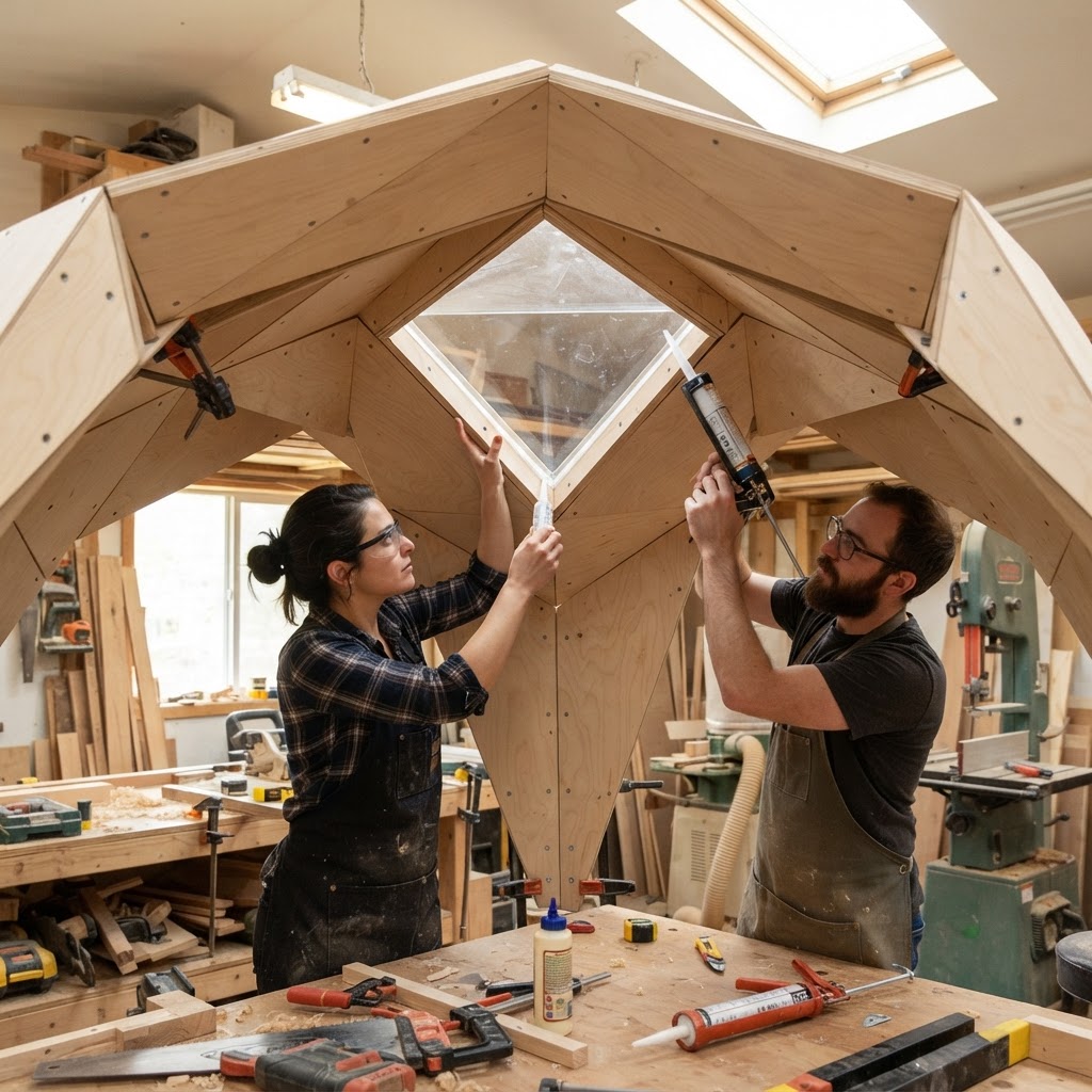 Asymmetric Origami-Fold Birch Canopy Perch — step 3