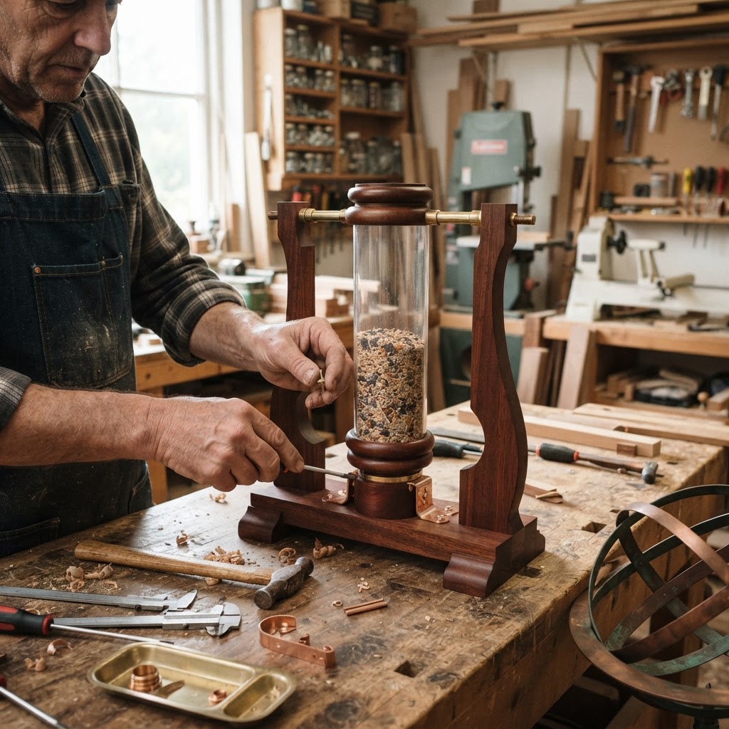 Vintage Patinated Copper Victorian Armillary Sphere Seed Globe — step 1
