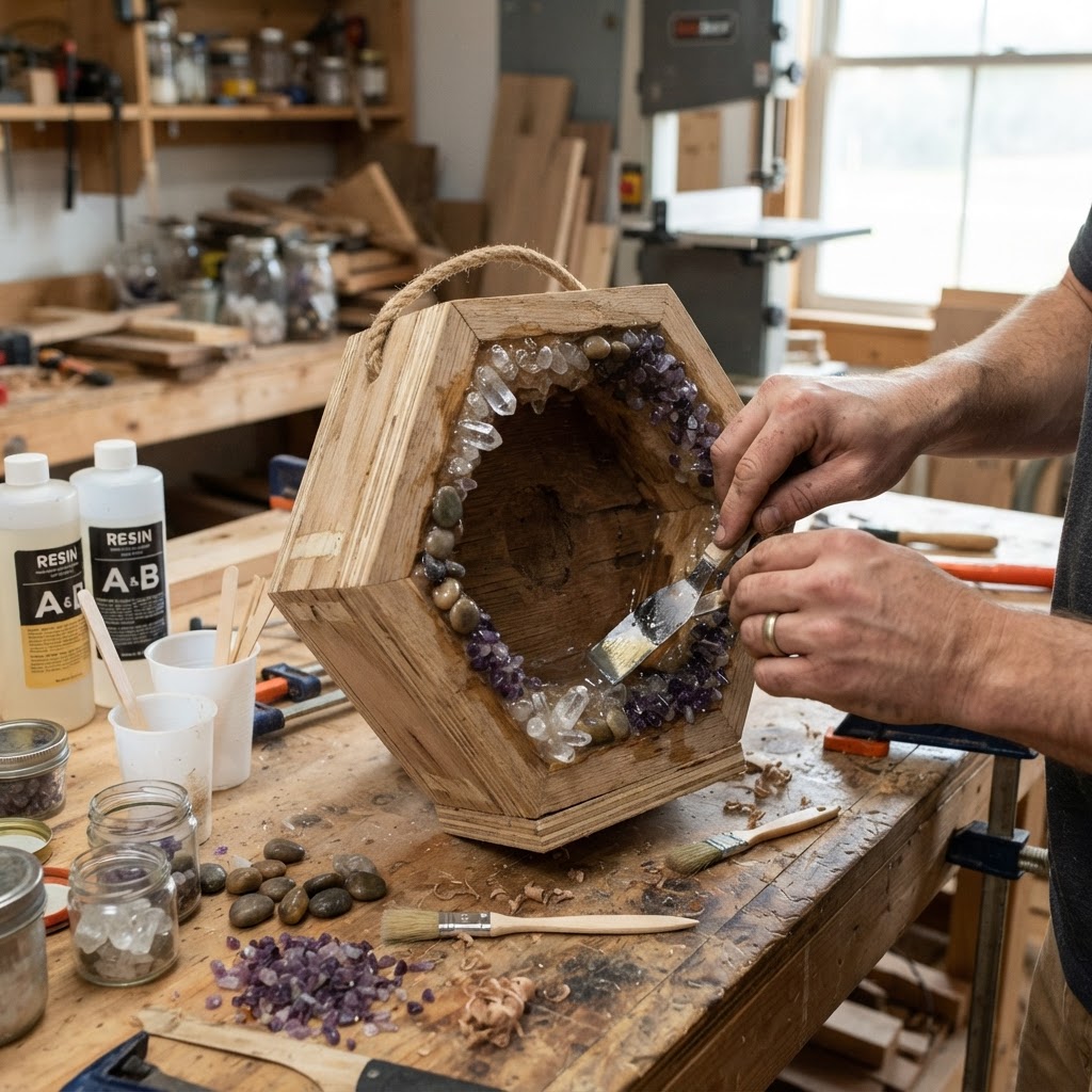 Tectonic Mosaic Geode Bird Feeder — step 2