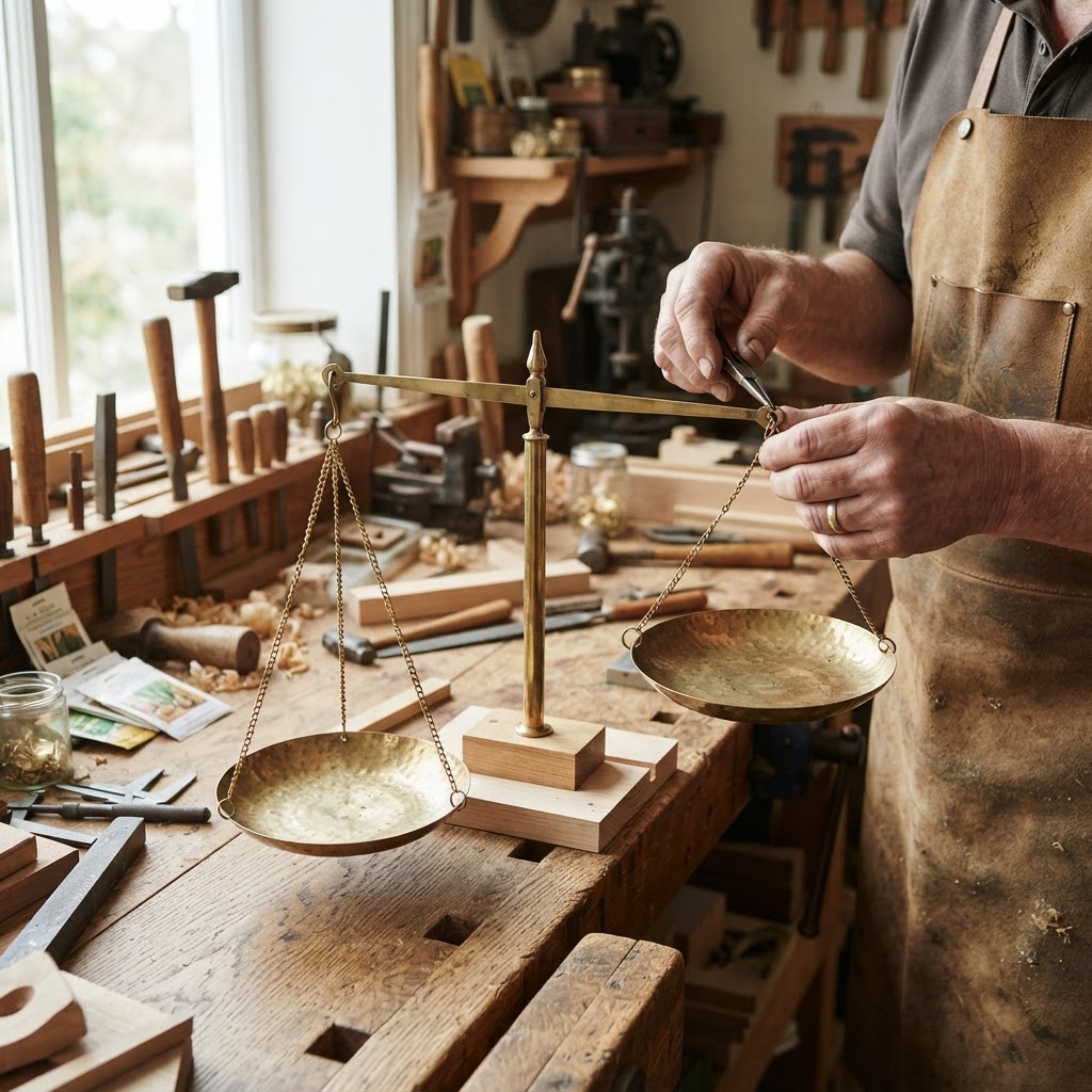 Vintage Brass Apothecary Scale Seed Balancer — step 2