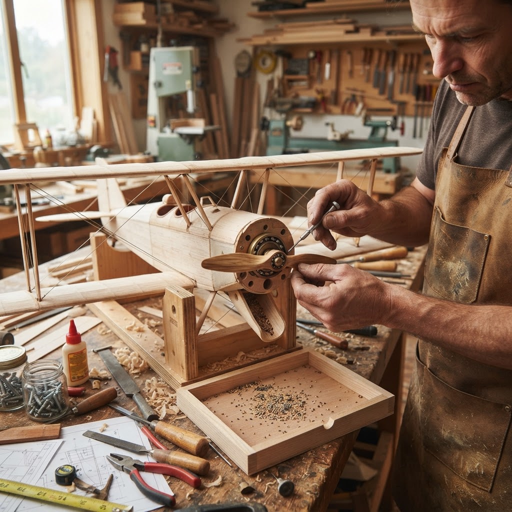 Aeronautical Biplane Propeller Seed Spinner — step 3