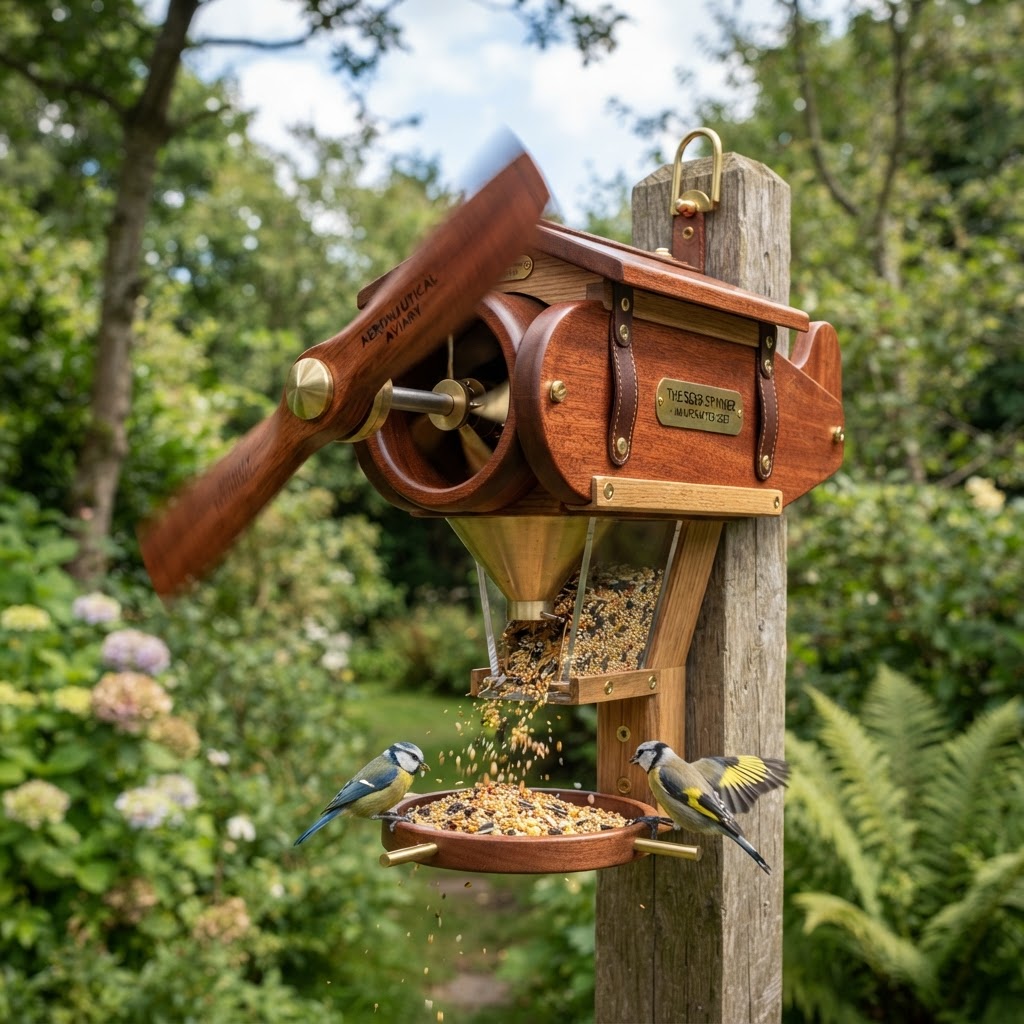 Aeronautical Aviary Propeller-Driven Seed Spinner