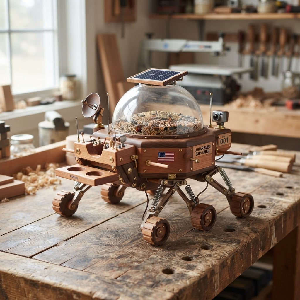 Retro Sci-Fi Lunar Rover Seed Explorer