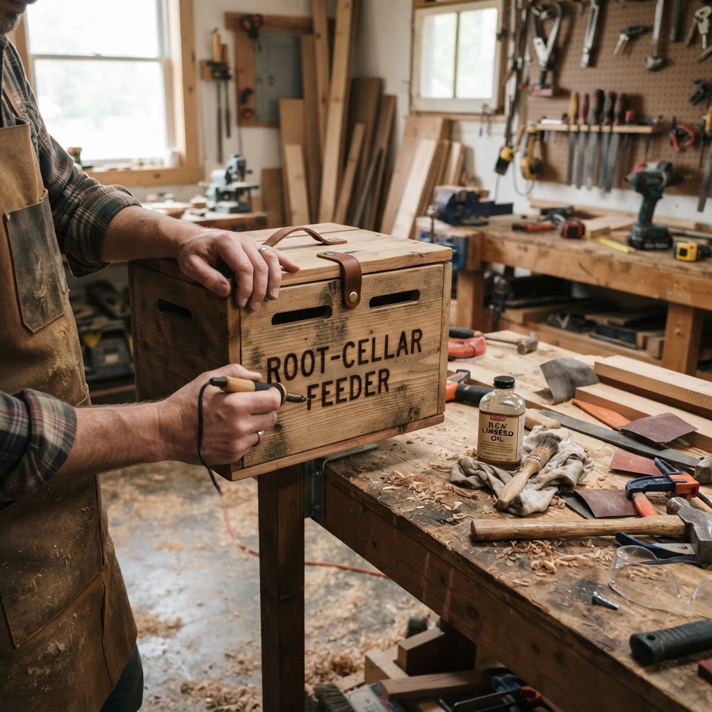 Subterranean Root-Cellar Inspired Vegetable Crate Feeder — step 4