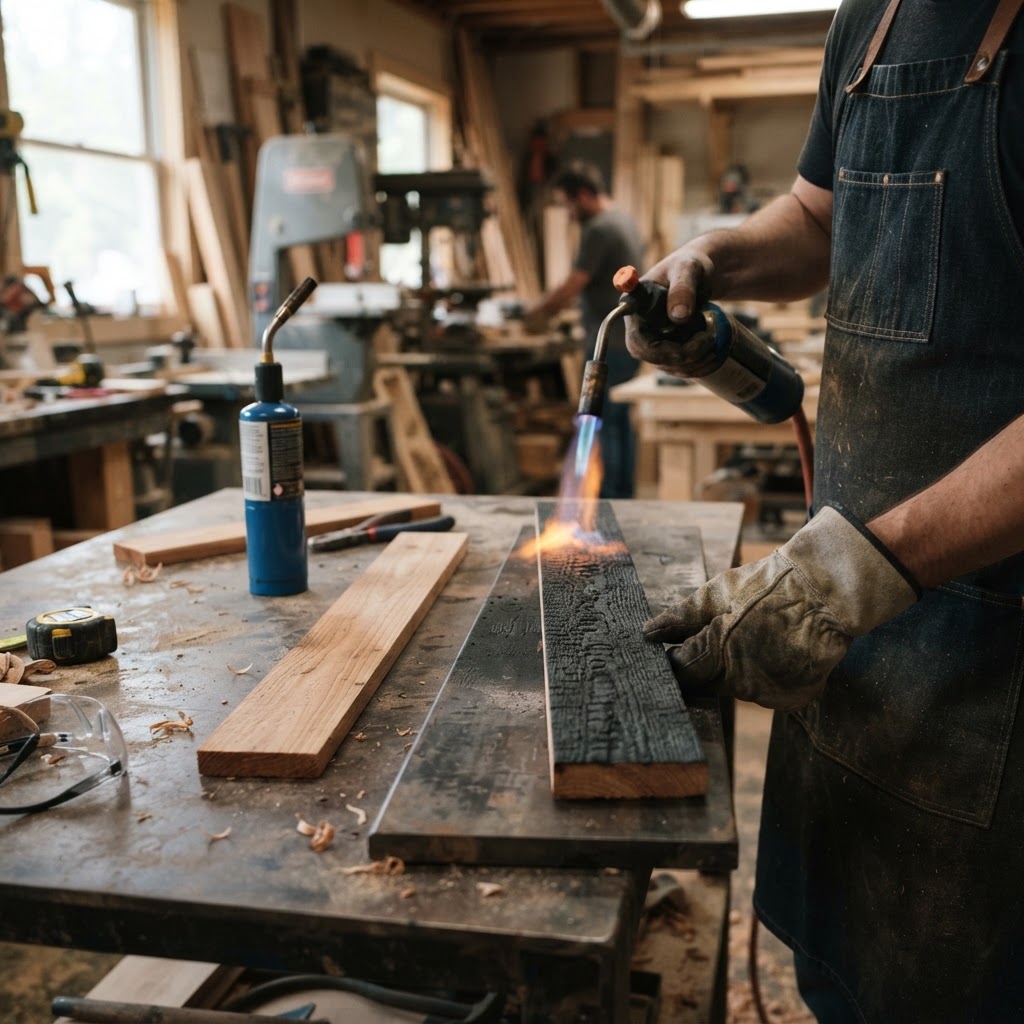 Wabi-Sabi Charred Shou Sugi Ban Pagoda Feeder — step 1