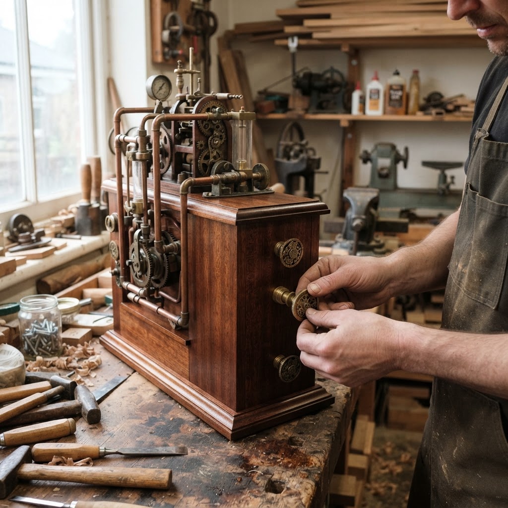 Vintage Patinated Copper Victorian Telegraphic Quadruplex Seed Multiplexer — step 4