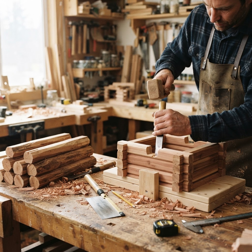 Scandinavian Hygge Log Cabin Bird Feeder — step 1