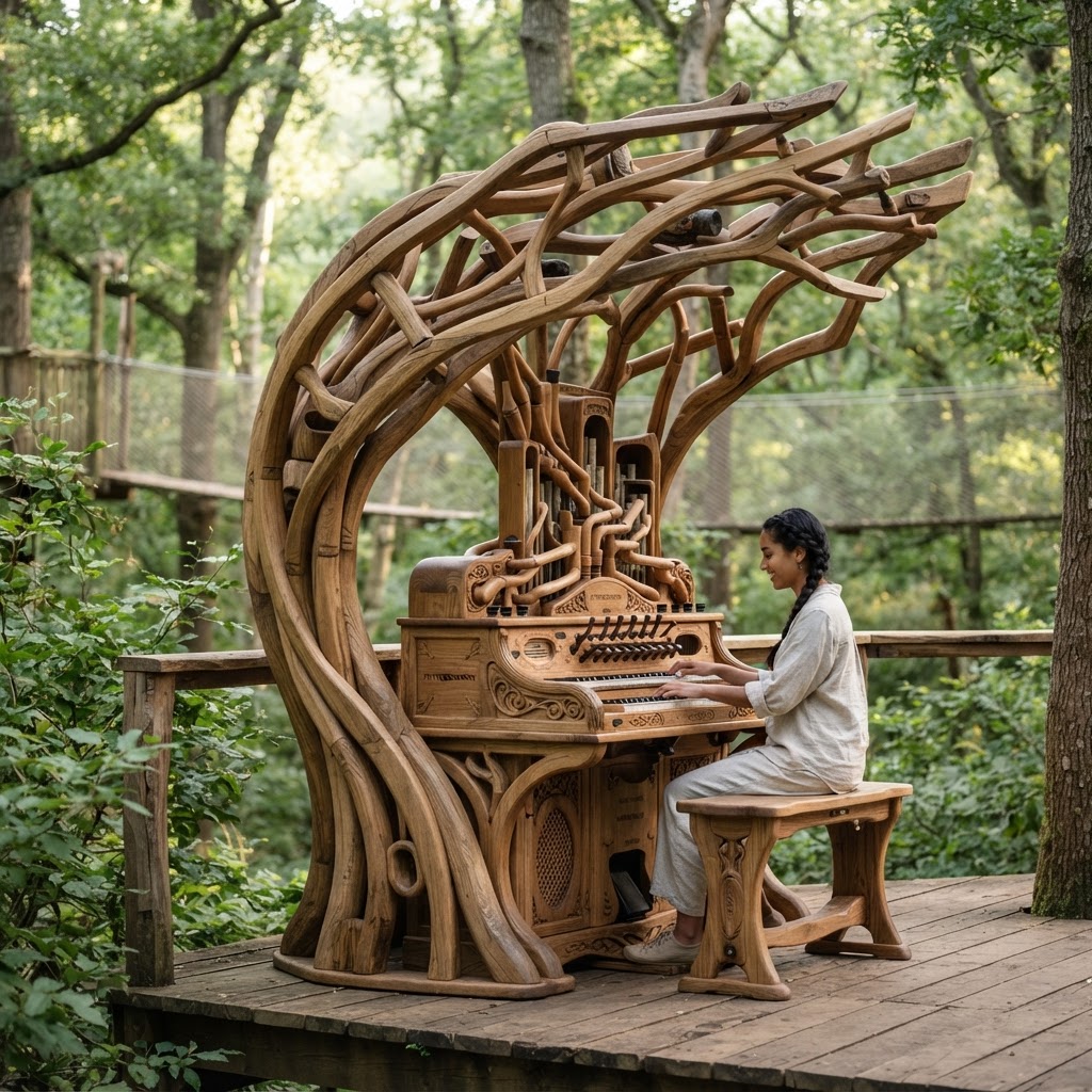 Bespoke Treetop Dendritic Phyto-Acoustic Botanical Harmonium