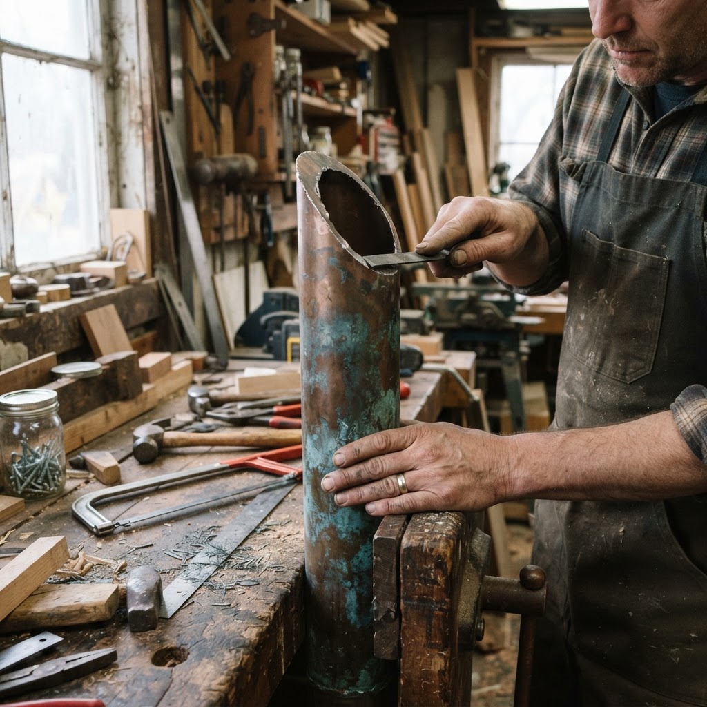 Vintage Patinated Copper Submarine Periscope Seed Tower — step 1