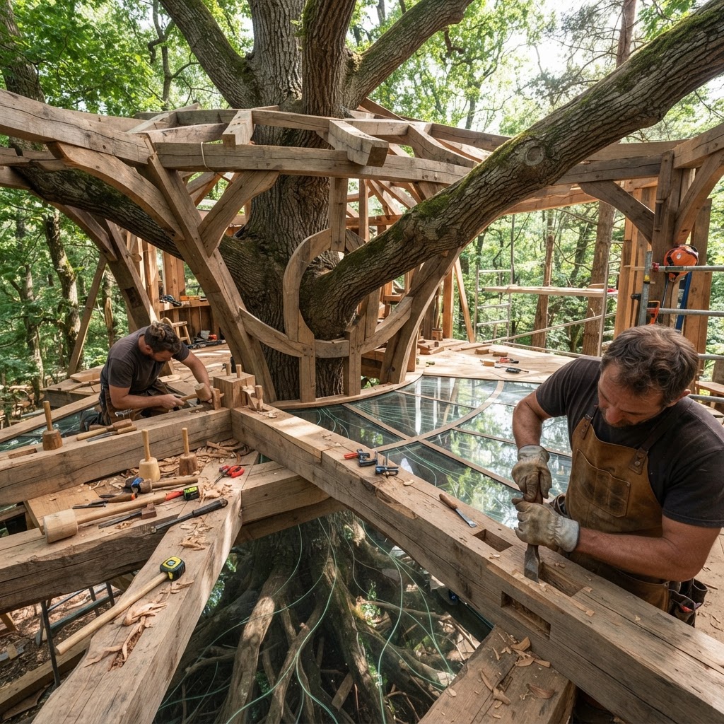 Bespoke Treetop Dendritic Mycorrhizal Root-Mapping Gallery — step 1