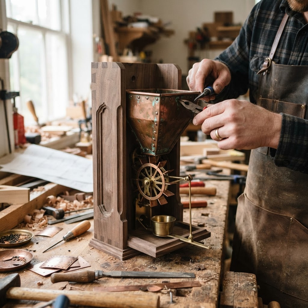 Vintage Patinated Copper Victorian Clockwork Escapement Seed Regulator — step 3