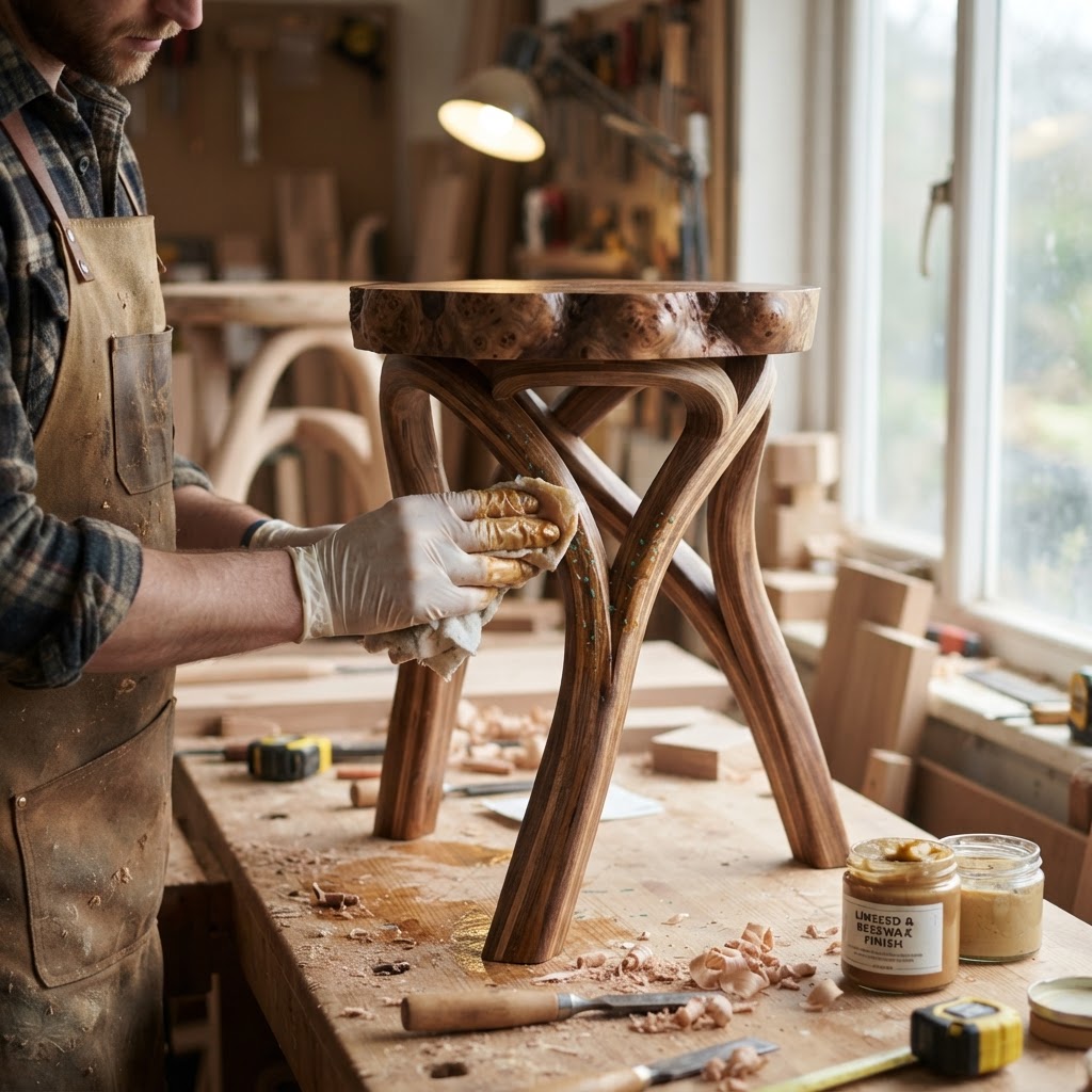 Bespoke Treetop Dendritic Mycelium-Infused Phyto-Tectonic Sap-Flow Canopy Zephyr-Mapping Meditation Stool — step 4