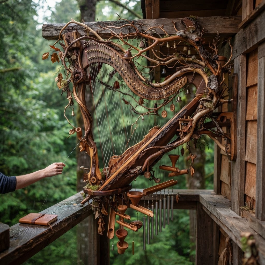Bespoke Treetop Dendritic Mycelium-Infused Phyto-Synaptic Canopy Rainfall Orchestration Harp
