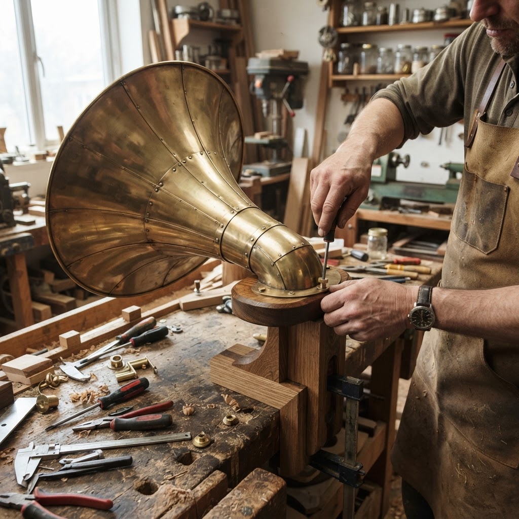 Vintage Phonograph Horn Seed Projector — step 3