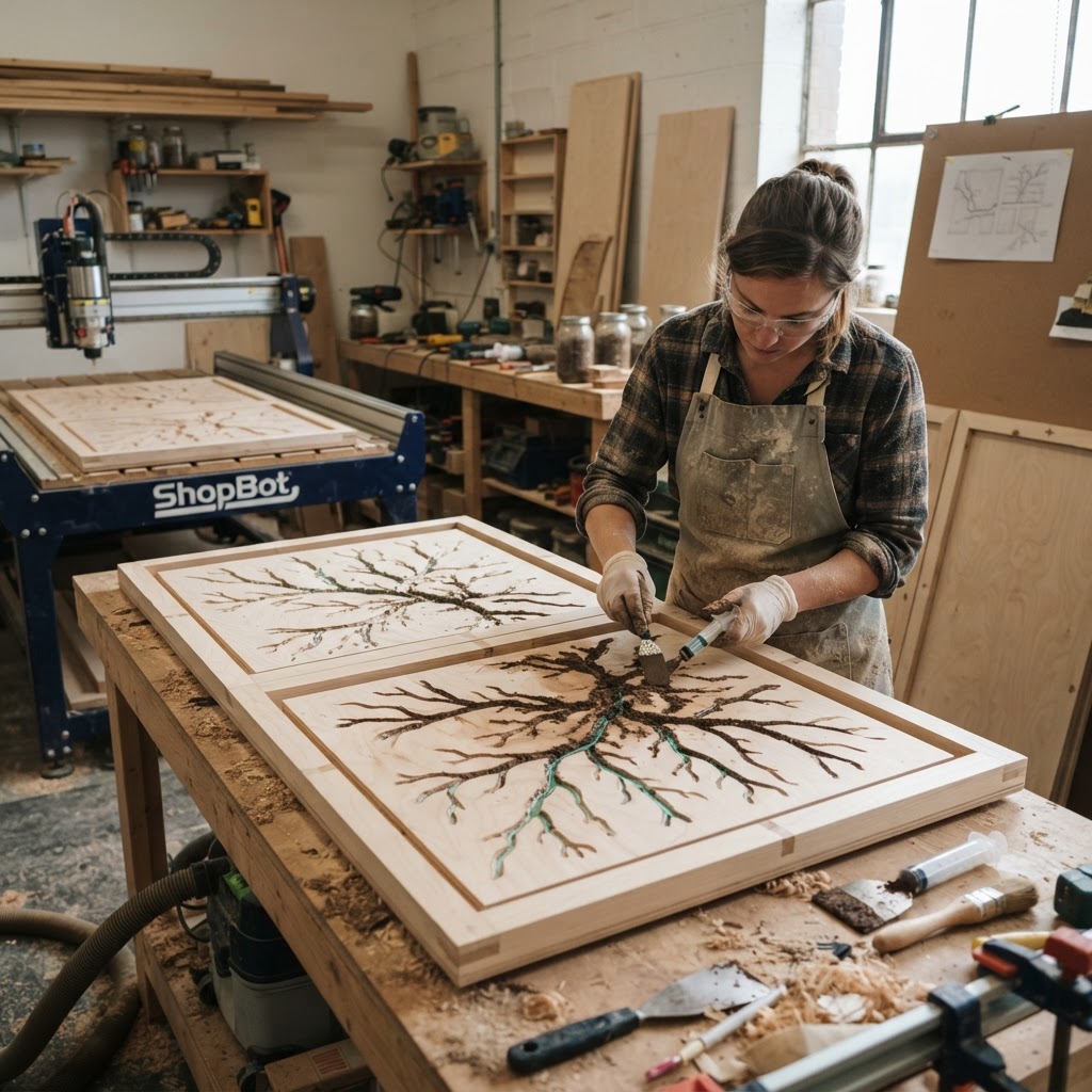 Bio-Luminescent Mycelium-Inlaid Treetop Tea-Alcove — step 2