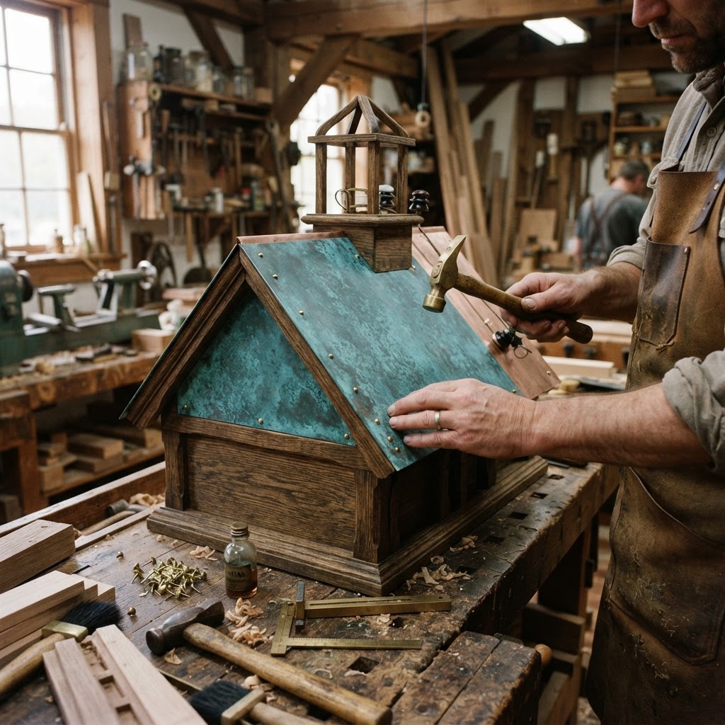 Vintage Patinated Copper Victorian Telegraphic Morse Code Seed Station — step 2