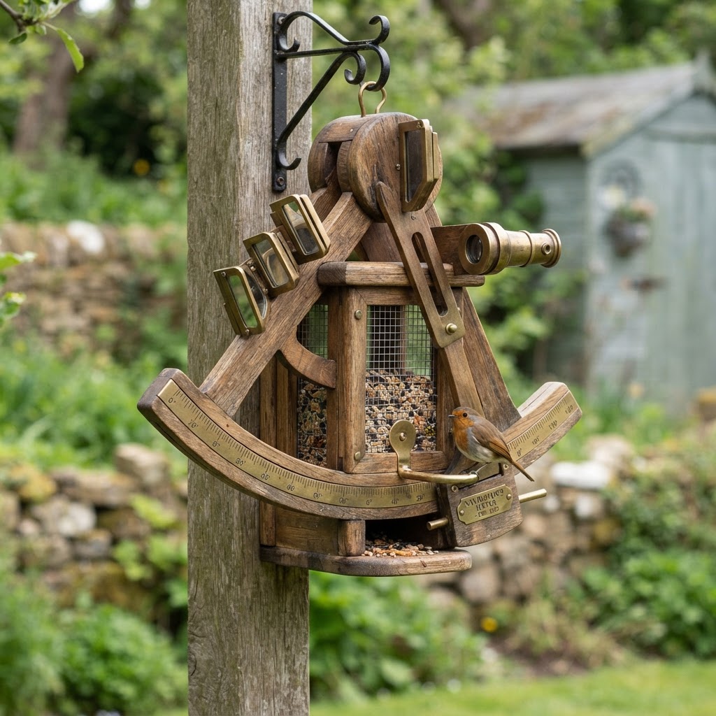 Weathered Nautical Sextant Navigation Seed Vessel