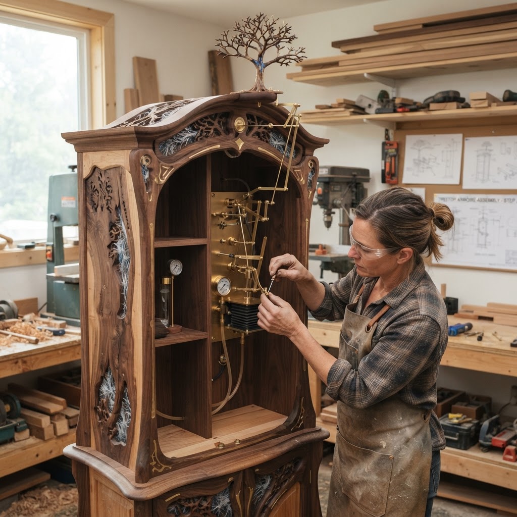 Bespoke Treetop Dendritic Mycelium-Infused Phyto-Kinetic Sap-Flow Canopy Observatory Armoire — step 3