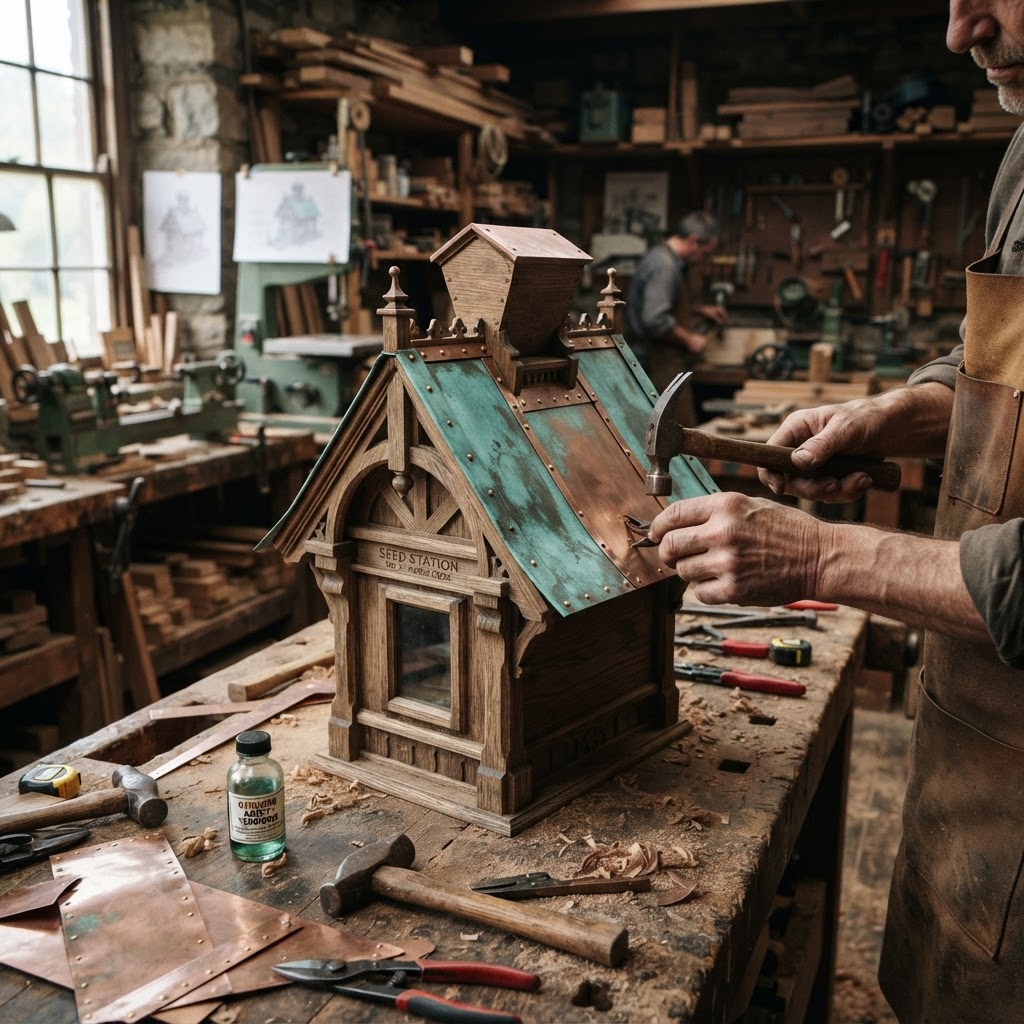 Vintage Patinated Copper Victorian Telegraphic Morse Code Seed Station — step 2