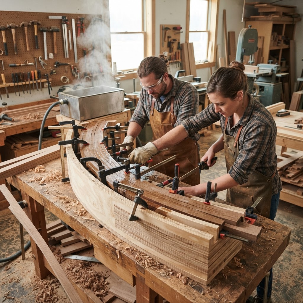 Crescent Moon Arbor Swing-Bridge — step 1