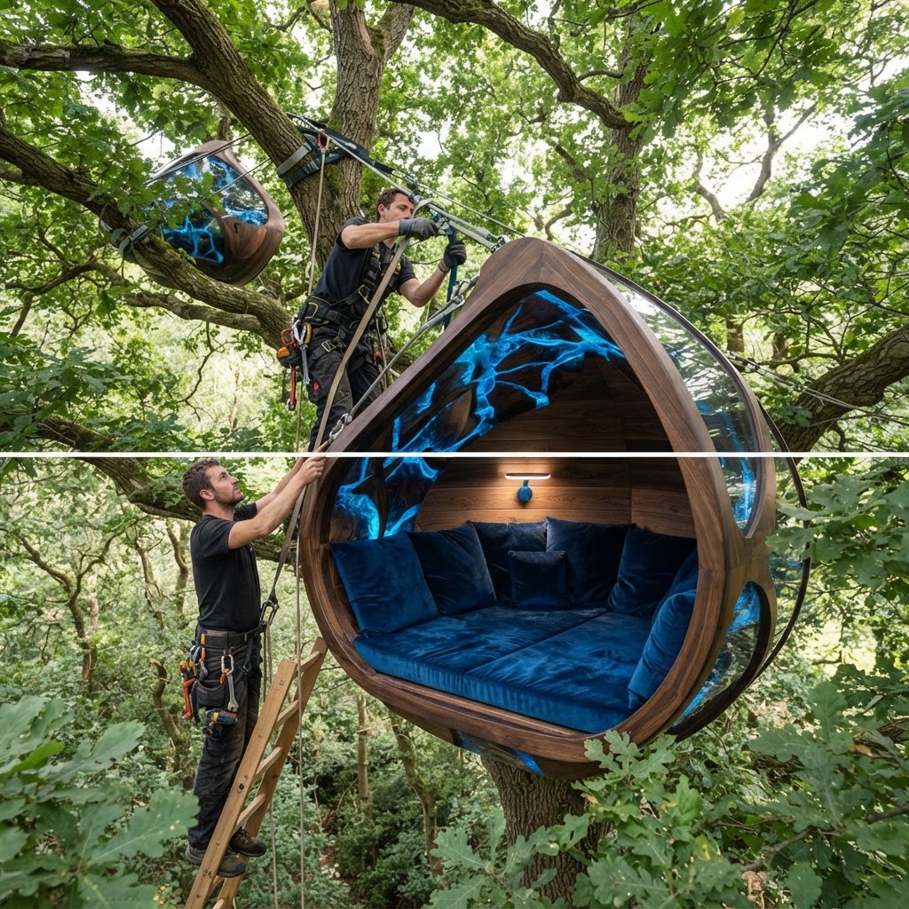 Bespoke Treetop Fractal-Fracture Resin Reading Nook — step 4