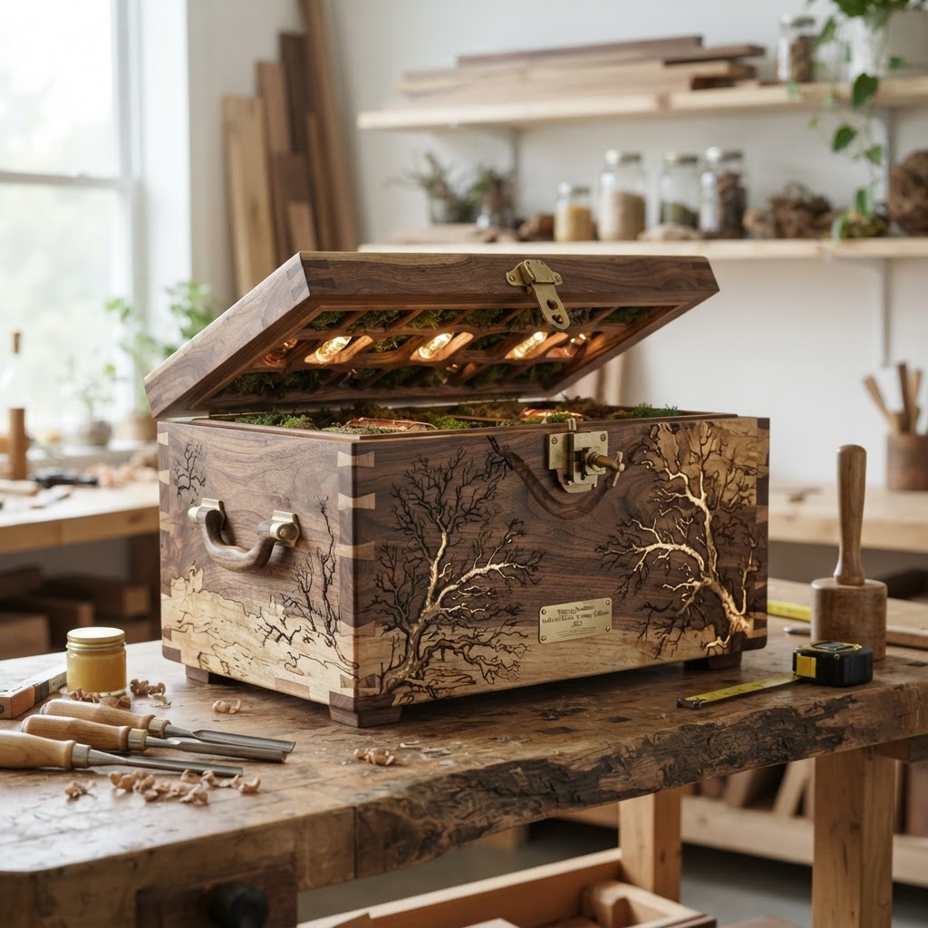 Bespoke Treetop Dendritic Mycelium-Infused Phyto-Kinetic Sap-Flow Canopy Nocturnal-Nectar Archivist Chest