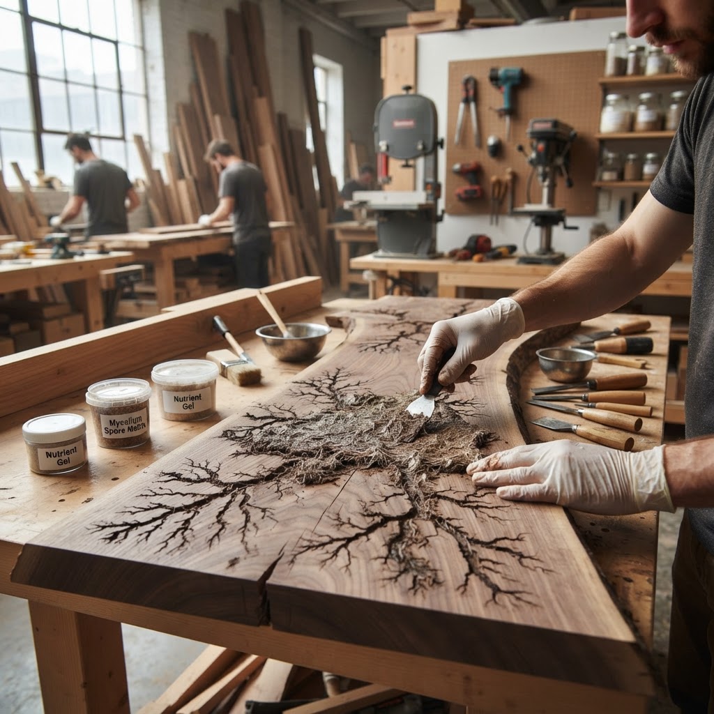 Bespoke Treetop Dendritic Mycelium-Infused Phyto-Luminescent Sap-Flow Canopy Radiance-Mapping Meditation Plinth — step 2