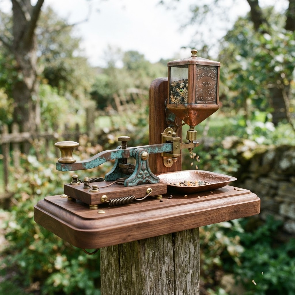 Vintage Patinated Copper Telegraph Key Seed Tapper