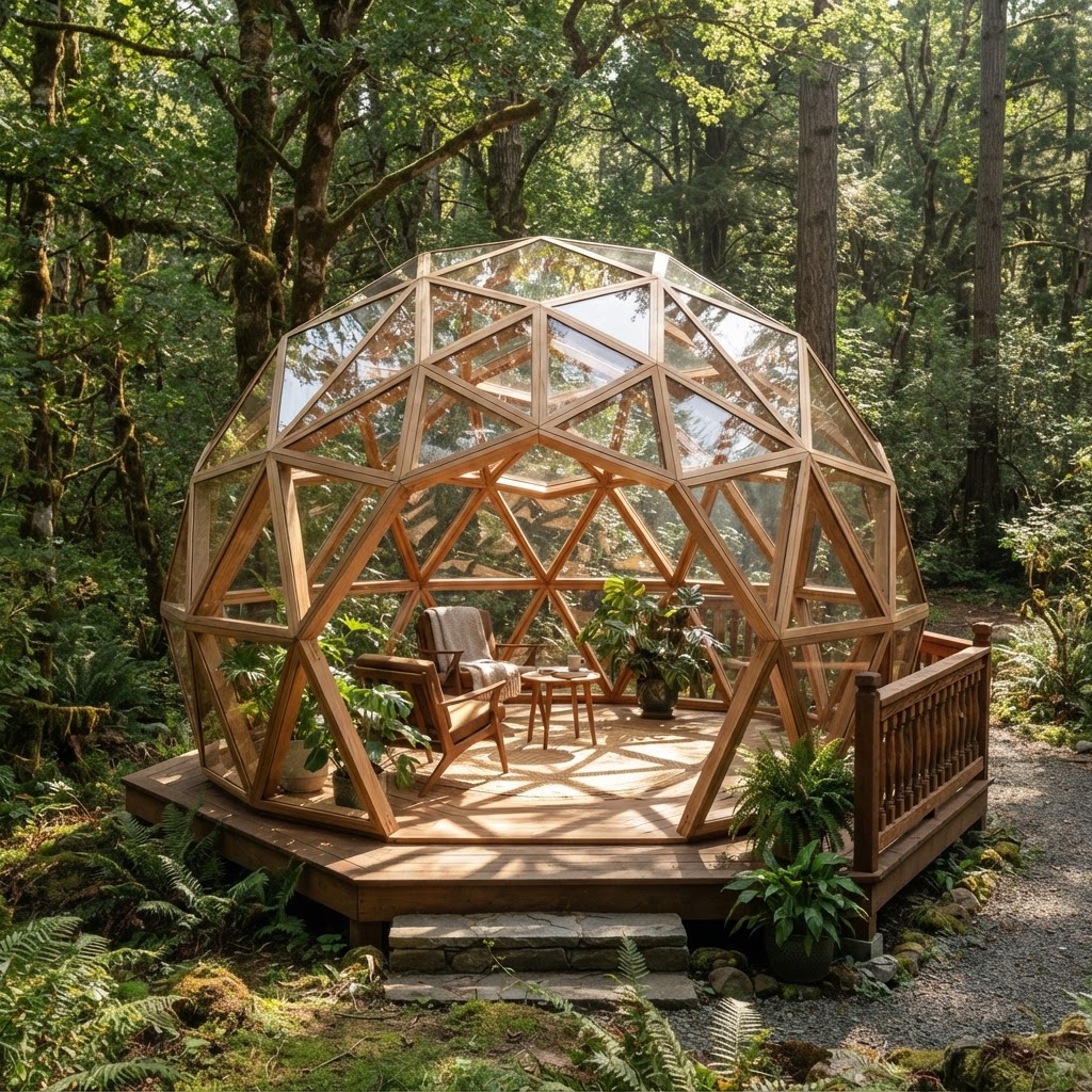 Crystalline Geodesic Canopy Solarium