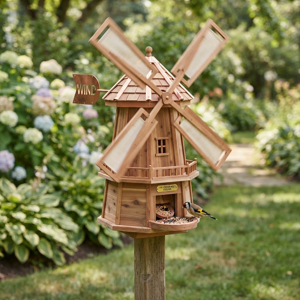 Kinetic Wind-Turbine Grain Mill Feeder
