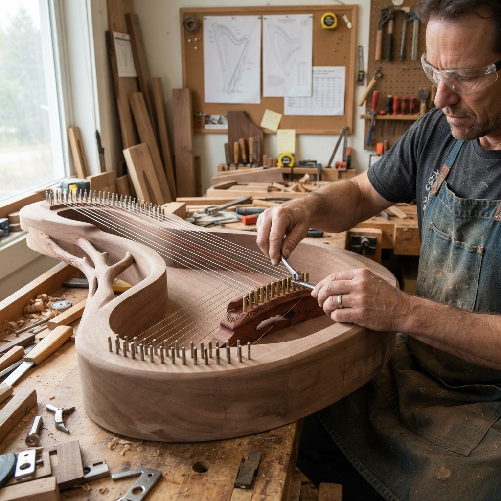 Bespoke Treetop Dendritic Aeolian Harp Resonance Pavilion — step 3