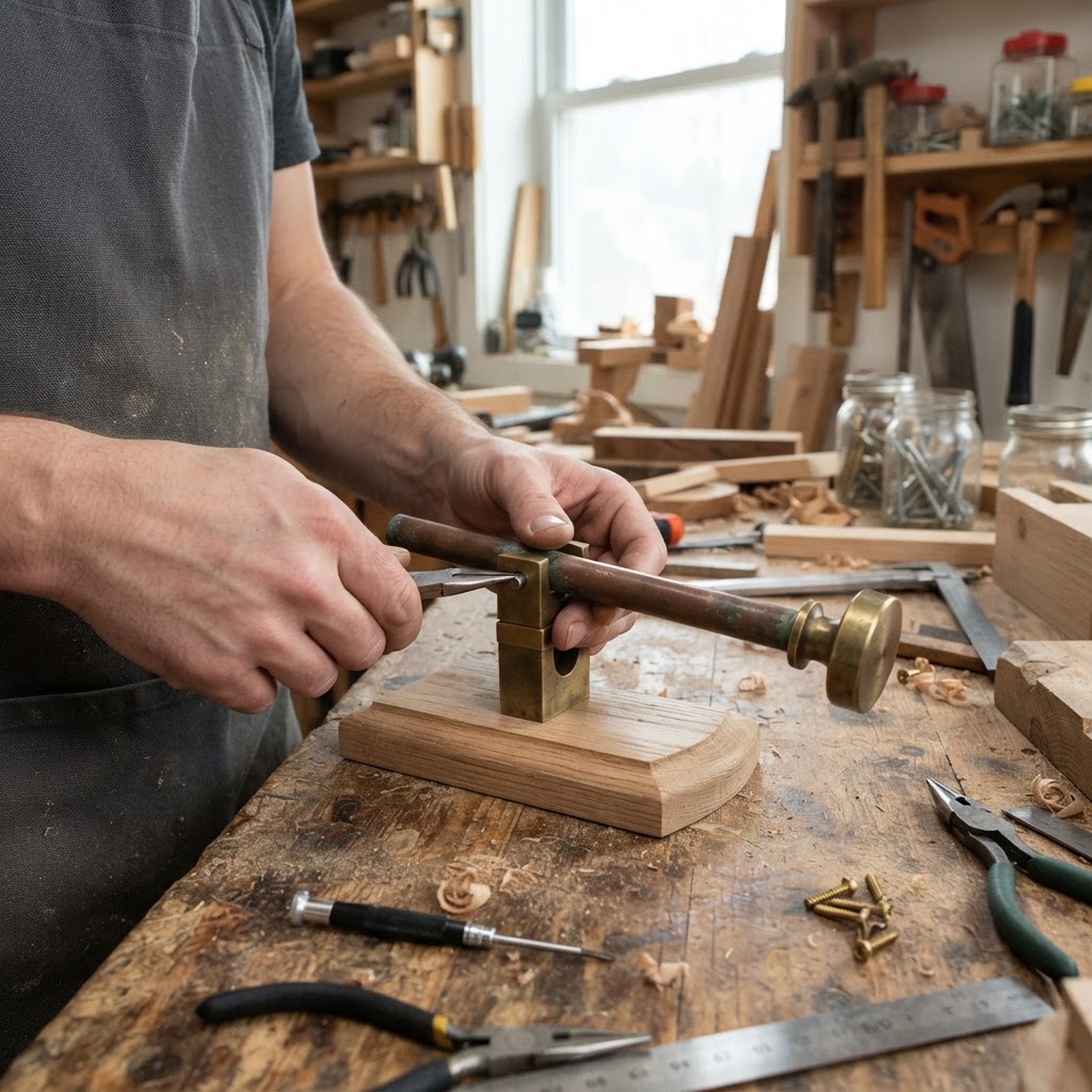 Vintage Patinated Copper Telegraph Key Seed Tapper — step 2