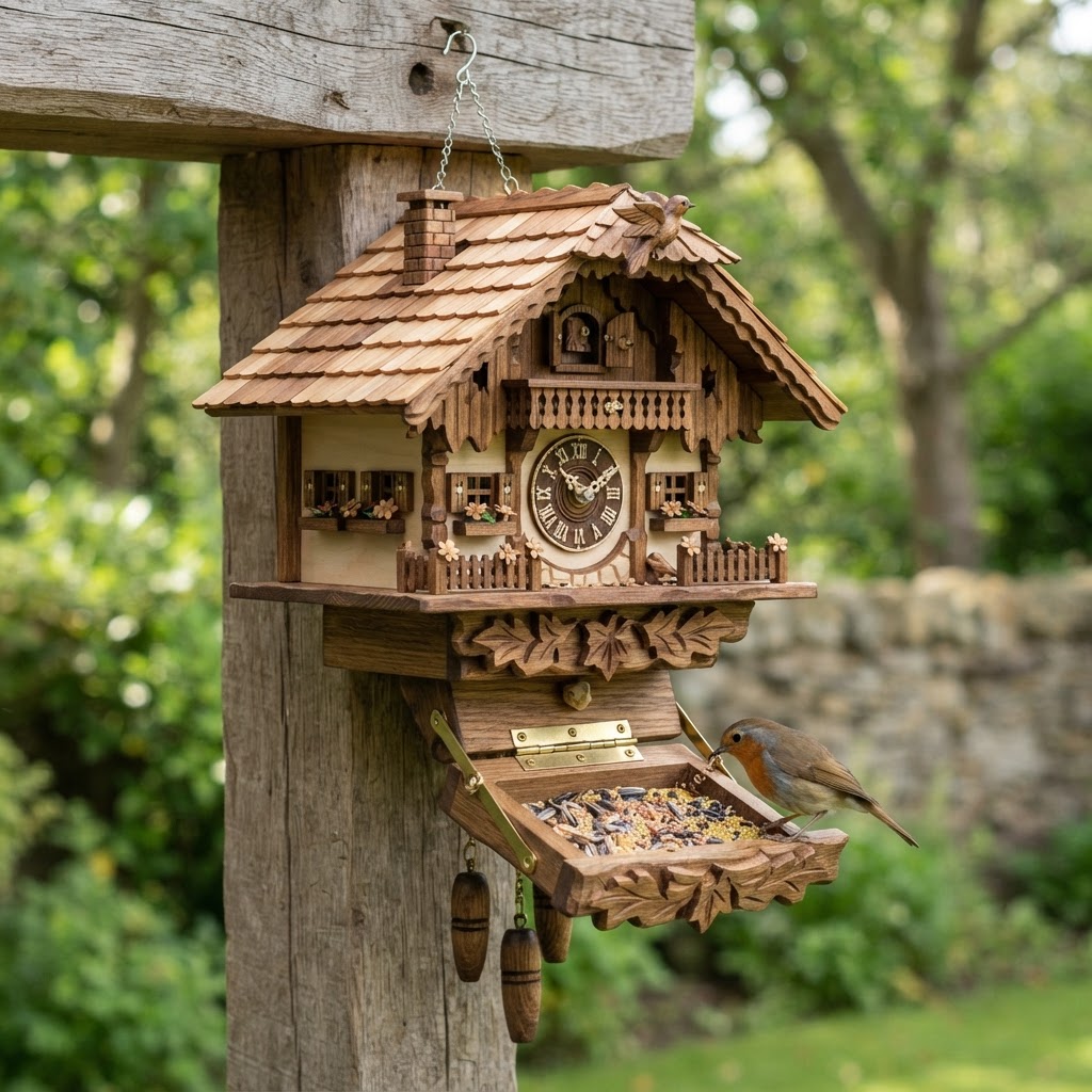 Cuckoo Clock Alpine Chalet Seed Dispenser