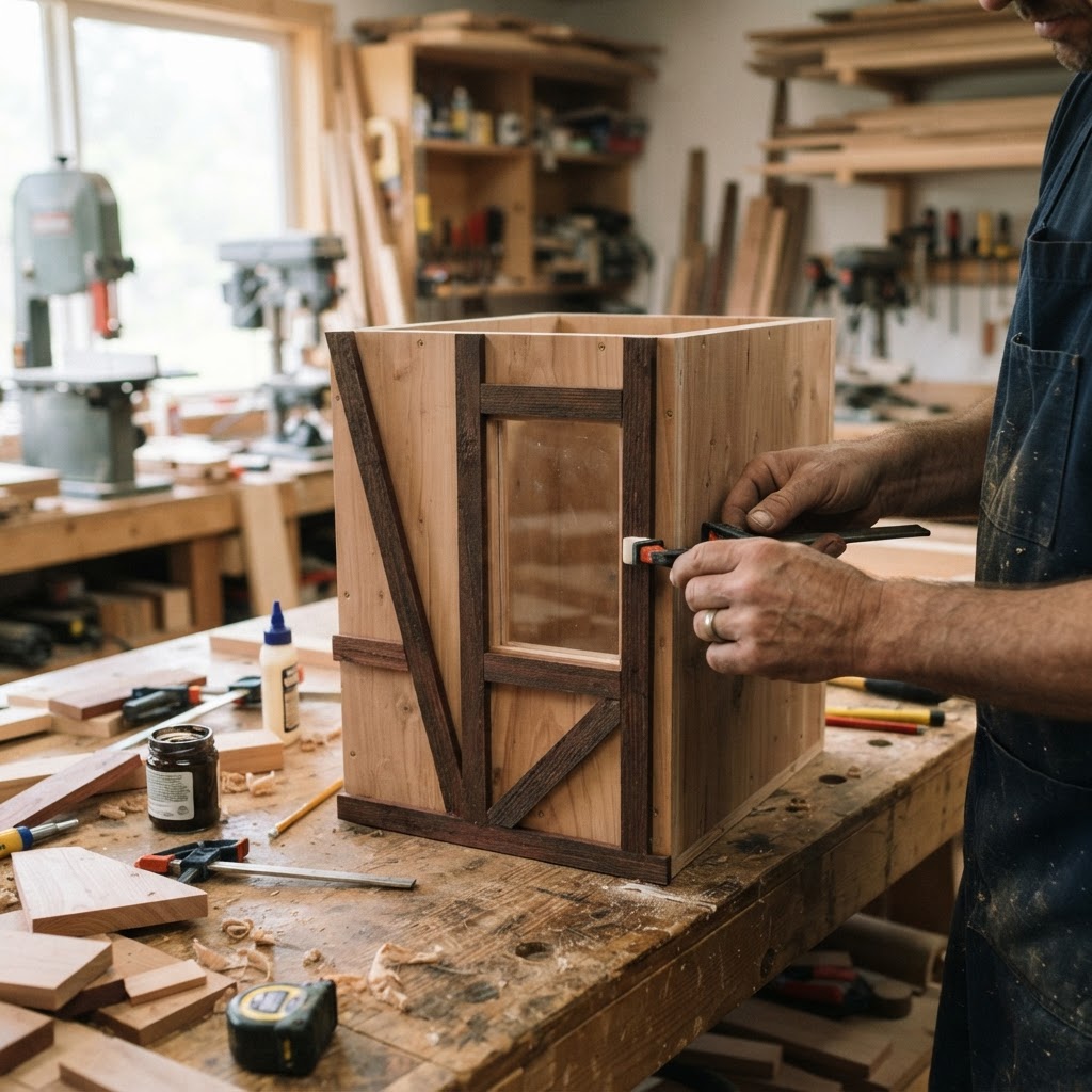 Tudor Revival Half-Timbered Bird Manor — step 1