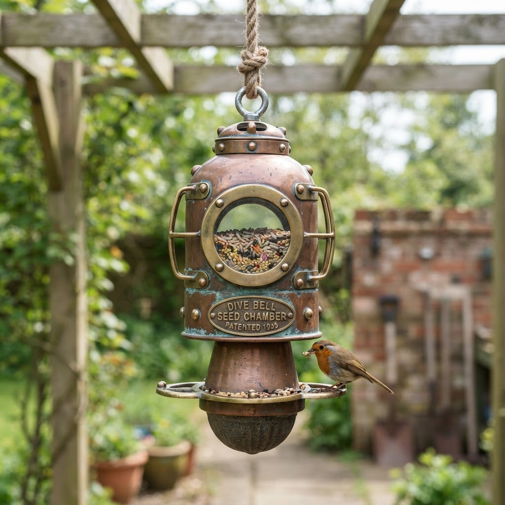 Vintage Patinated Copper Diving Bell Seed Chamber