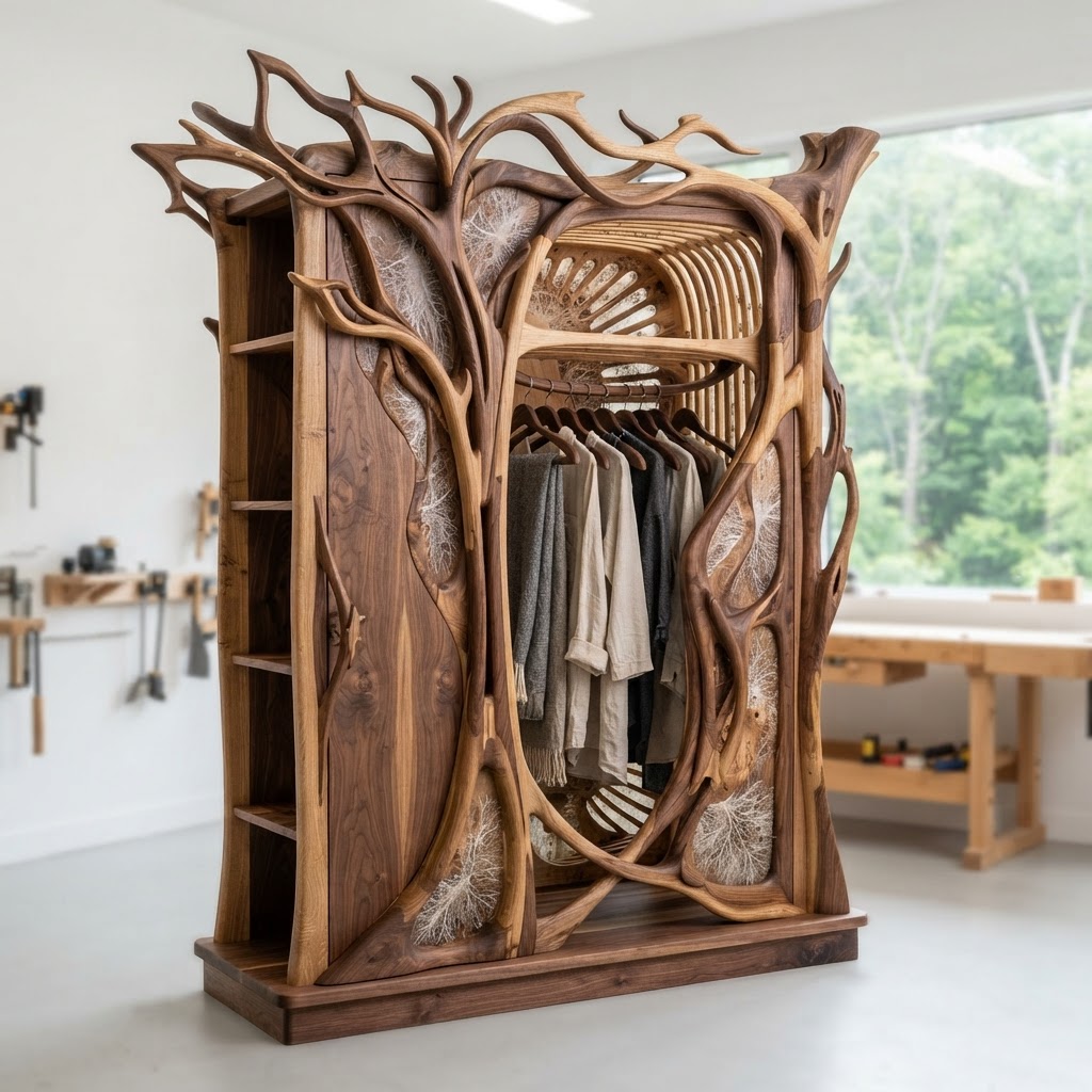 Bespoke Treetop Dendritic Mycelium-Infused Phyto-Gaseous Sap-Pulse Canopy Cloud-Sifter Wardrobe