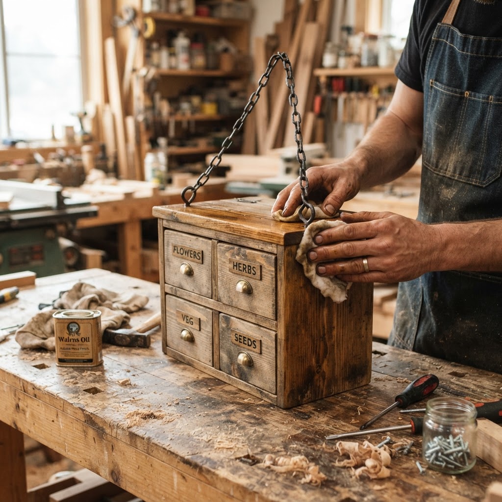 Rustic Apothecary Drawer Seed Dispenser — step 4